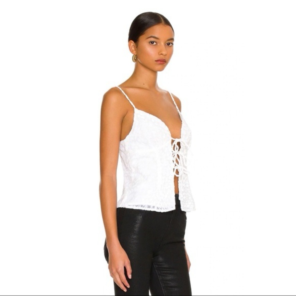 REVOLVE White Lace-Up Camisole - Picture 2 of 8